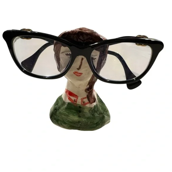 Miniature sculpture for eyeglasses or business cards, seen at Clare V, N…